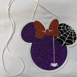 Spiderweb Minnie, Disney, flat lay purse, purple, orange, boutique, accessory